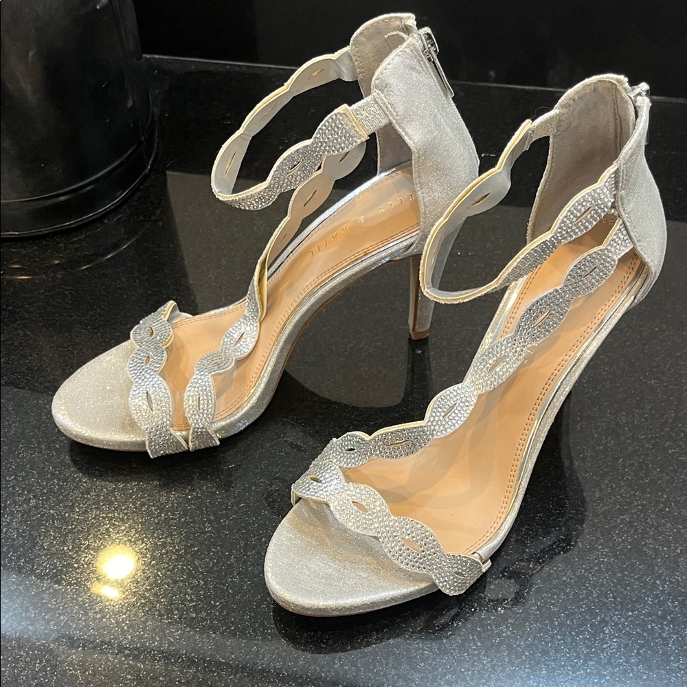 Kelly & Katie Glittering Silver Heels